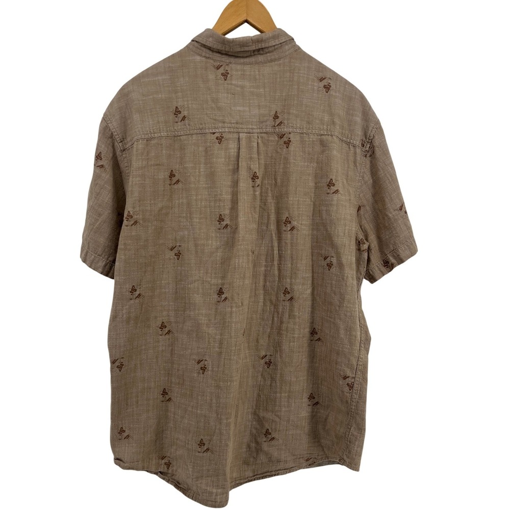 PrAna Broderick Slim Fit Short sleeve Wilderness Print Cotton Button Down XL - Picture 2 of 5